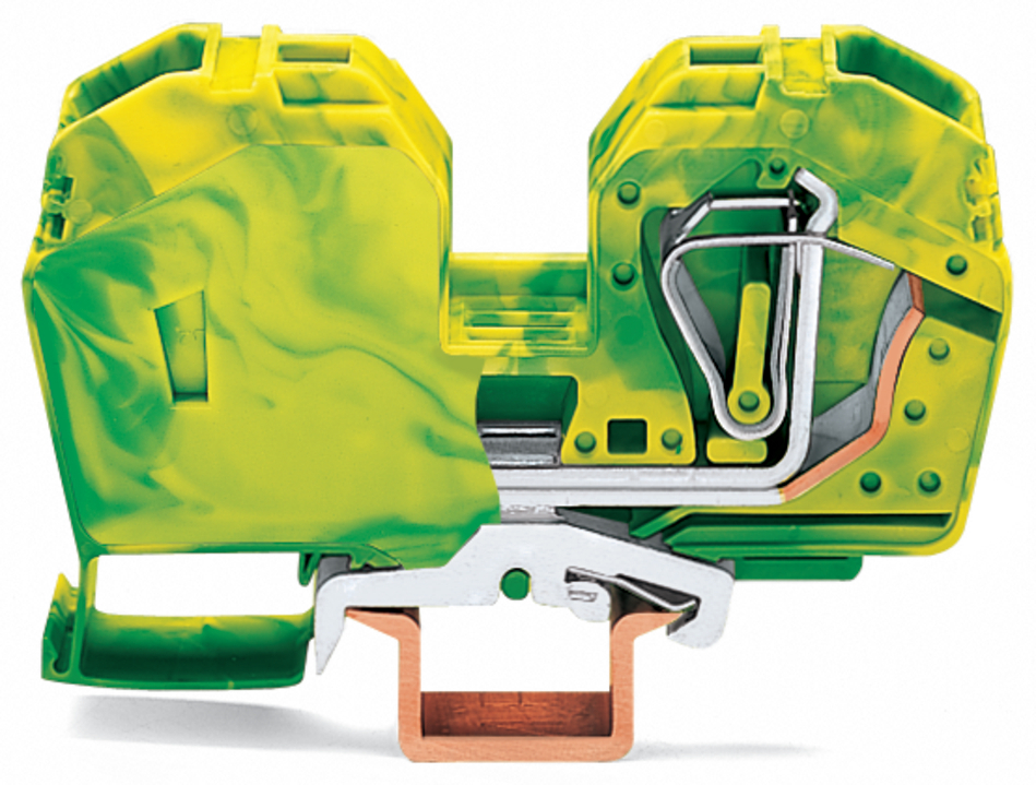 285-637 Operating Tool Ground Terminal Block, 10 to 2 AWG Wire, 1 Poles, DIN Rail Mount