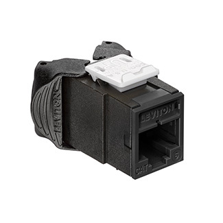 6AUJK-RE6 Atlast-X1 QuickPort Component Rated Standard UTP Connector, Cat 6a Module, Die Cast Zinc, Black