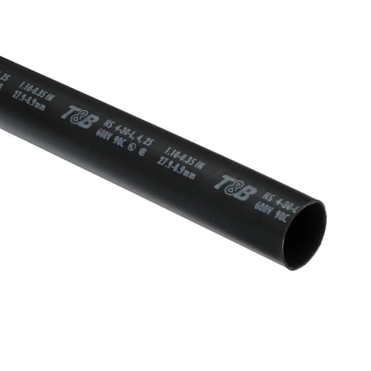HS4-30-4 Shrink-Kon Heat Shrink Tubing With Thermoplastic Adhesive Liner, 1.1 in ID Expanded, 0.35 in ID Recovered, 0.12 in THK Wall Recovered, 48 in L, Polyolefin, Black