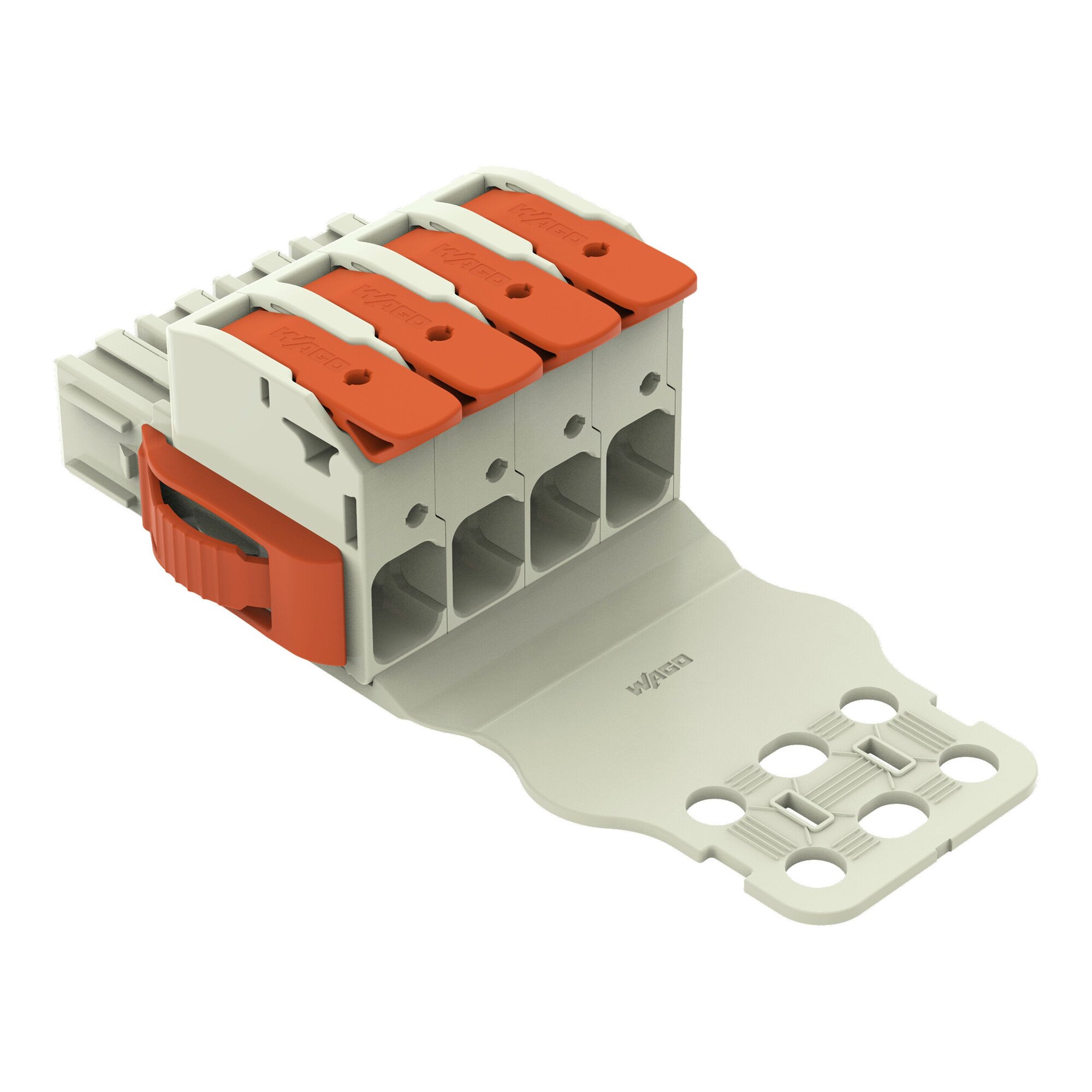 832-1104/314-000 Lever 1-Conductor Female Connector, 1 kV, 76 A, 18 to 4 AWG Wire, 4 Poles