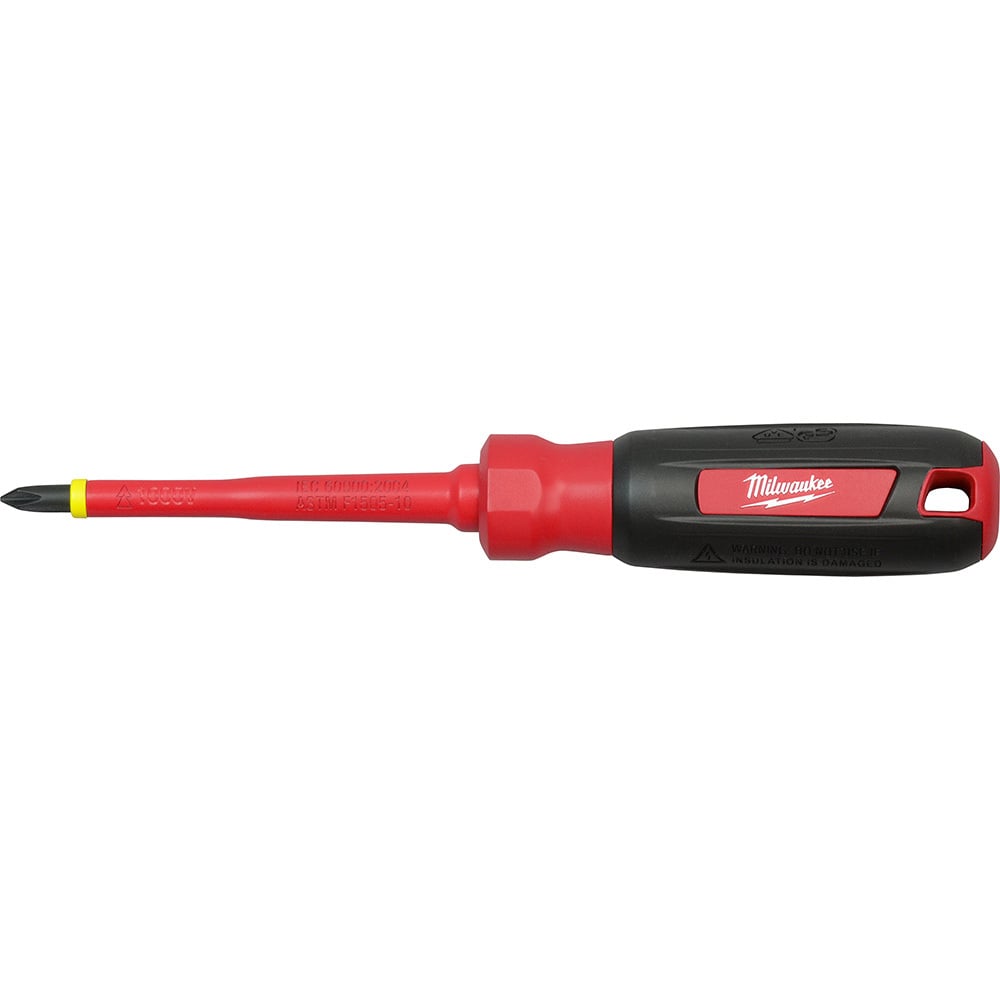 48-22-2211 Screwdriver, #1 Phillips Point, Steel Shank, Plastic/Rubber Handle, ASTM F1505-10