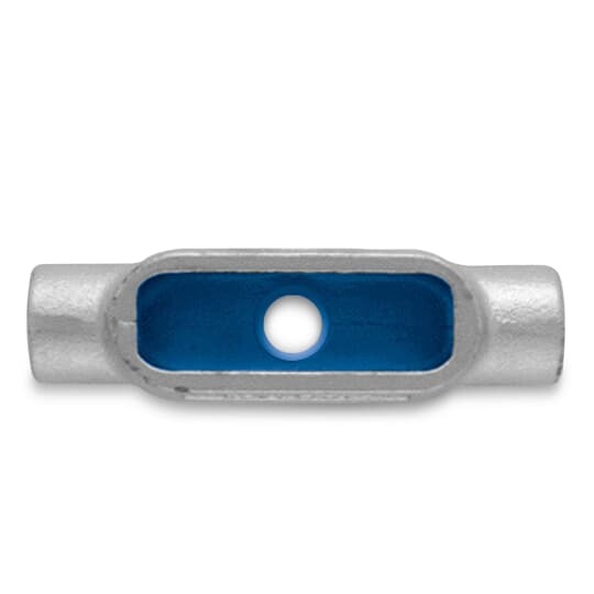 T100M T&B 35 Series Type T Conduit Body, 1 in Hub, Form 7 Form, 15 cu-in Capacity, Malleable Iron, Aluminum Acrylic Coated/Zinc Plated