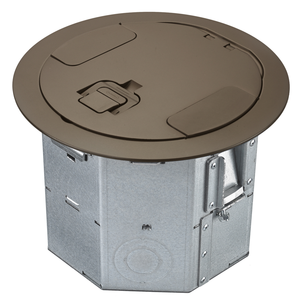 RAFB4BRZ Floor Box With Bronze Cover, Composite, 19 cu-in Capacity, 4 Gangs, 10 Knockouts, 7.33 in L x 8.05 in W x 6.41 in H