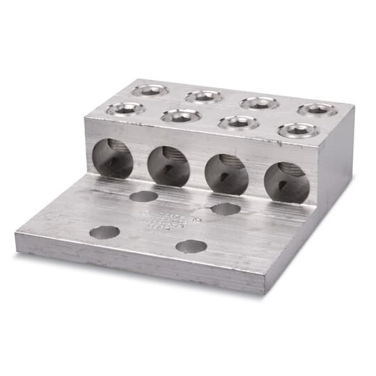 ADR60-44D Blackburn Type ADR-ALCUL Dual Rated Mechanical Connector, 2 AWG to 600 kcmil Aluminum/Stranded Copper Conductor, 1/2 in Stud, 4 Bolt Holes, Aluminum