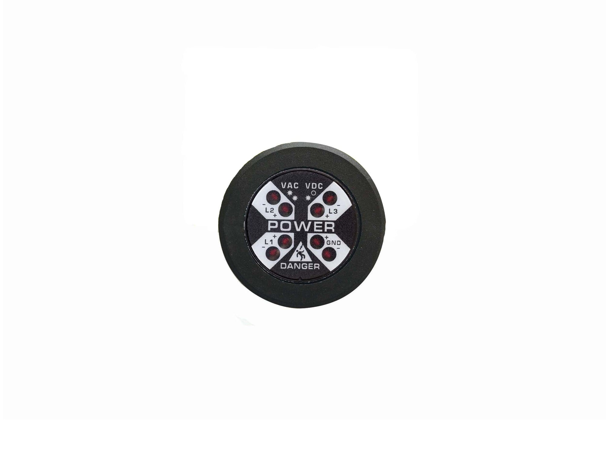 R-3W-KB Flashing Voltage Indicator With Solid-On LEDs or Flashing LEDs and Bezel, 40/750 VAC, 30/1000 VDC, 1.2 W, Panel Mount, UL Listed