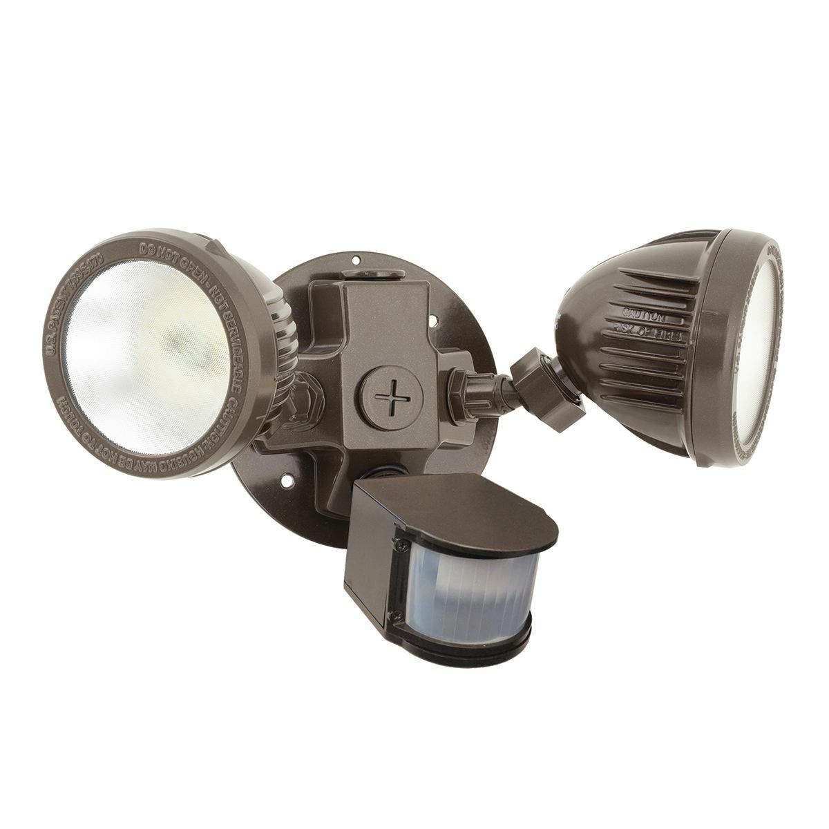 ML-2L3K-1-WH LED Security Flood Light with Motion Sensor, Twin Head, White