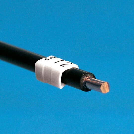 SMC157-9-6 E-Z Code Open Clip-On Sleeve Marker, 16 to 14 AWG Wire, 6 Legend, Black Legend, White Marker, Vinyl