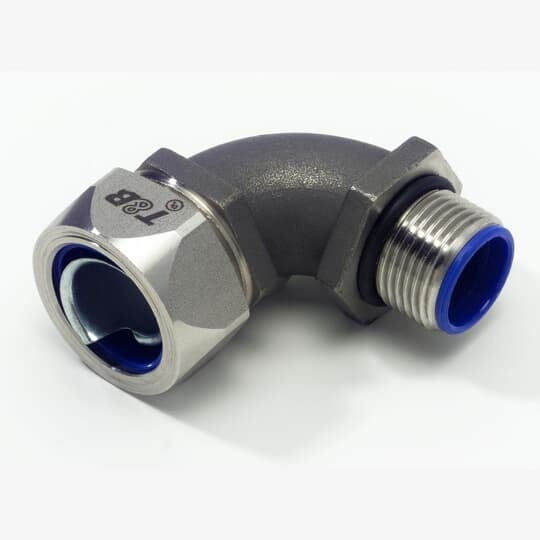 5353SST T&B 53 Series Liquid Tight Conduit Connector, 3/4 in Trade, 90 deg, Stainless Steel