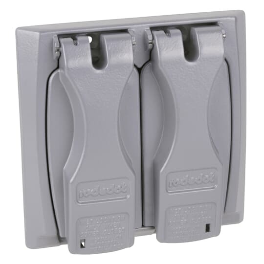 2CCU Red Dot Universal Weatherproof Receptacle Cover With (4) Adapters and (4) Screws Lockable, Flip Lid Cover, Die Cast Zinc