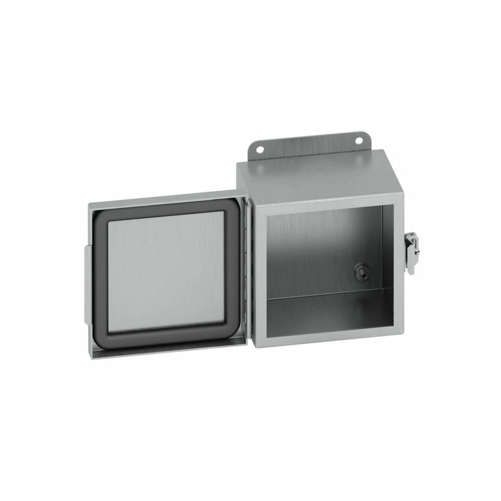 884-4XSCHC 1-Door JIC Enclosure, 8 in W x 4 in D x 8 in H, NEMA 4X/IP66 NEMA Rating, 304 Stainless Steel