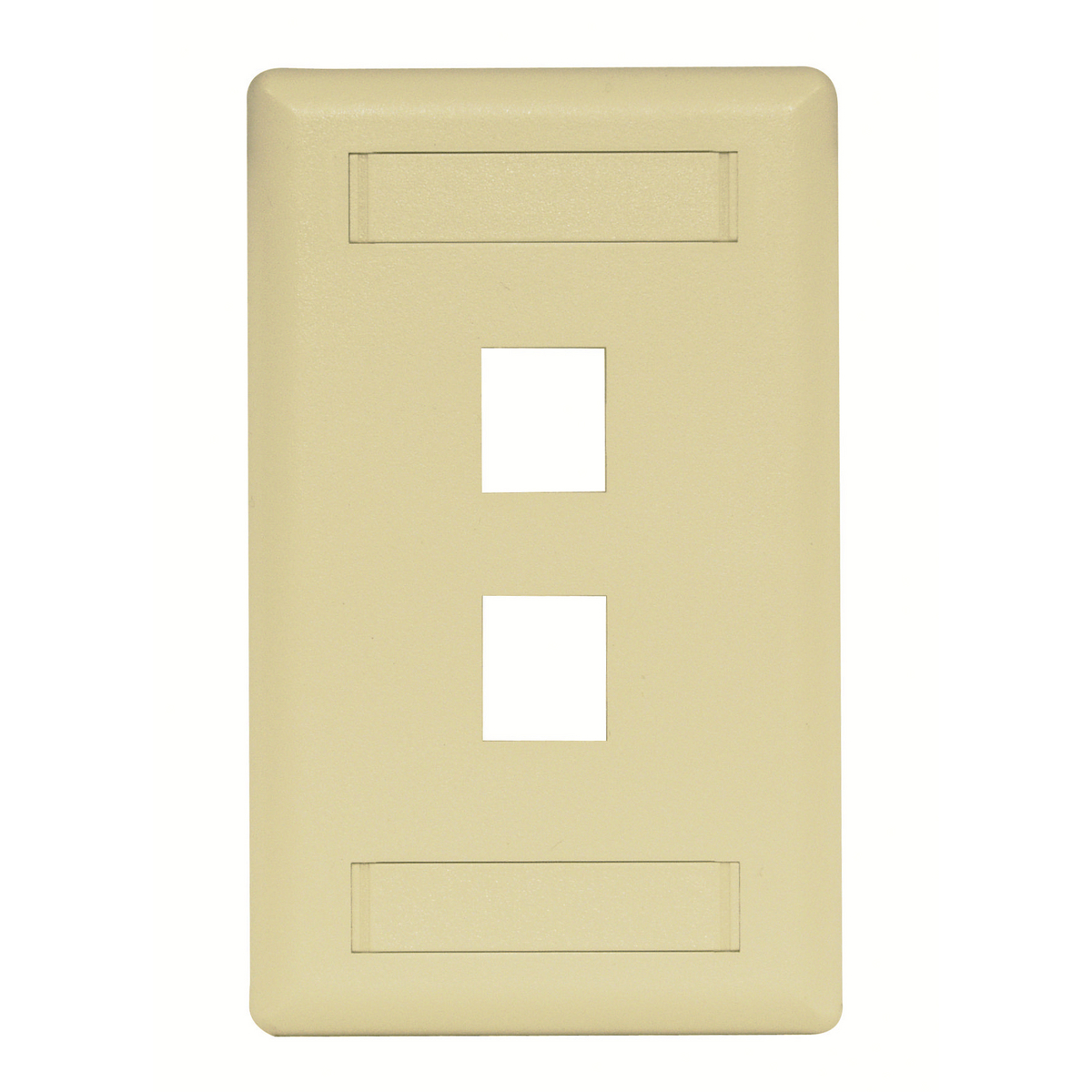 IFP12EI Molded Rear Load Standard Keystone Faceplate, 1 Gangs, 2 Ports, Phone/Data/Multimedia Module, Fastened Mount, High-Impact Thermoplastic
