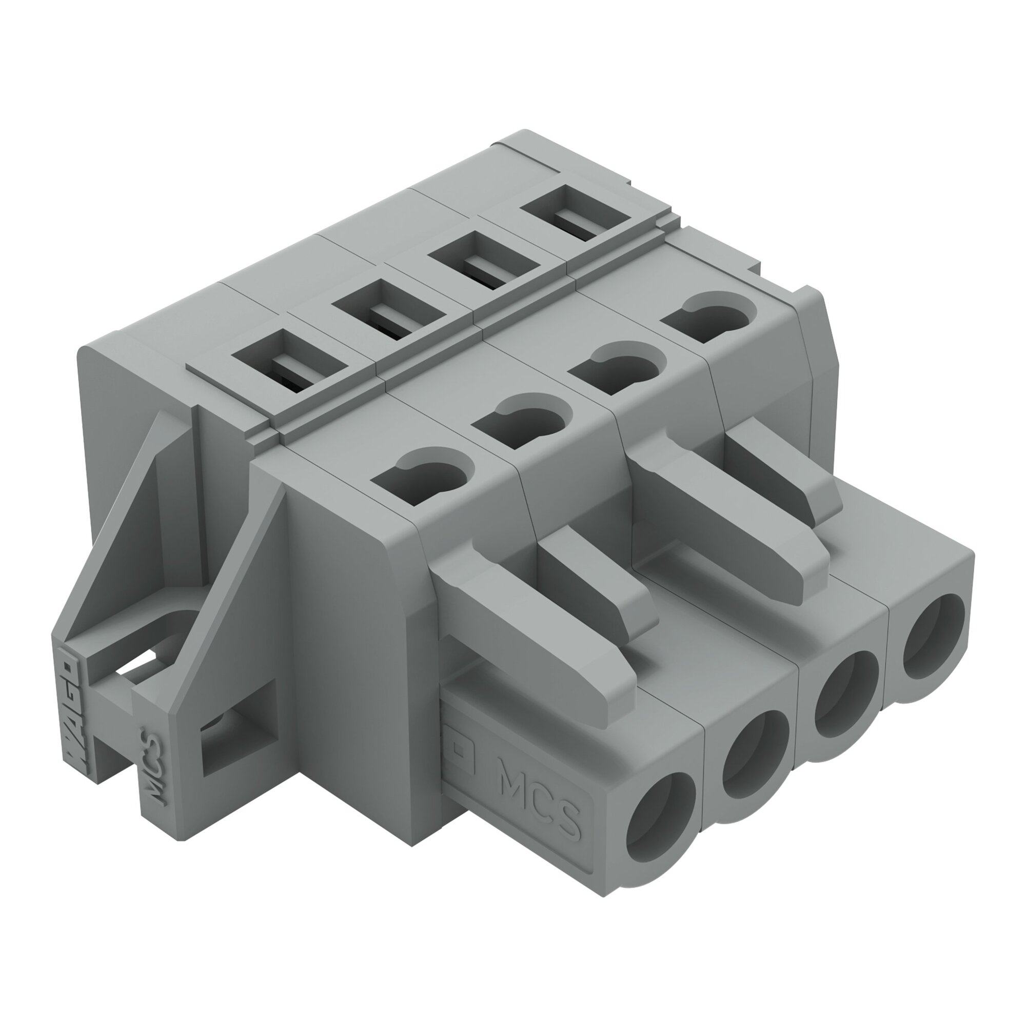 231-104/031-000 Operating Tool 1-Conductor Female Connector, 630 V, 16 A, 28 to 12 AWG Wire, 4 Poles, Panel Mount