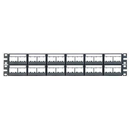 Mini-Com Patch Panel w/labels, 48 Port, 2 RU, BL