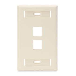 42080-2TS QuickPort Standard Size Wallplate With ID Window, 1 Gang, 2-3/4 in W, Plastic, Surface Mount