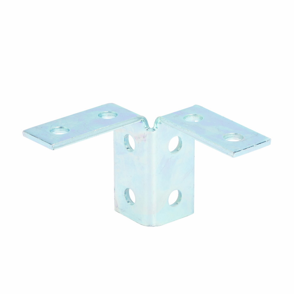 B121ZN 90 deg Double Corner Angle, 8 Holes, 3-15/16 in L x 5-3/8 in W, Steel