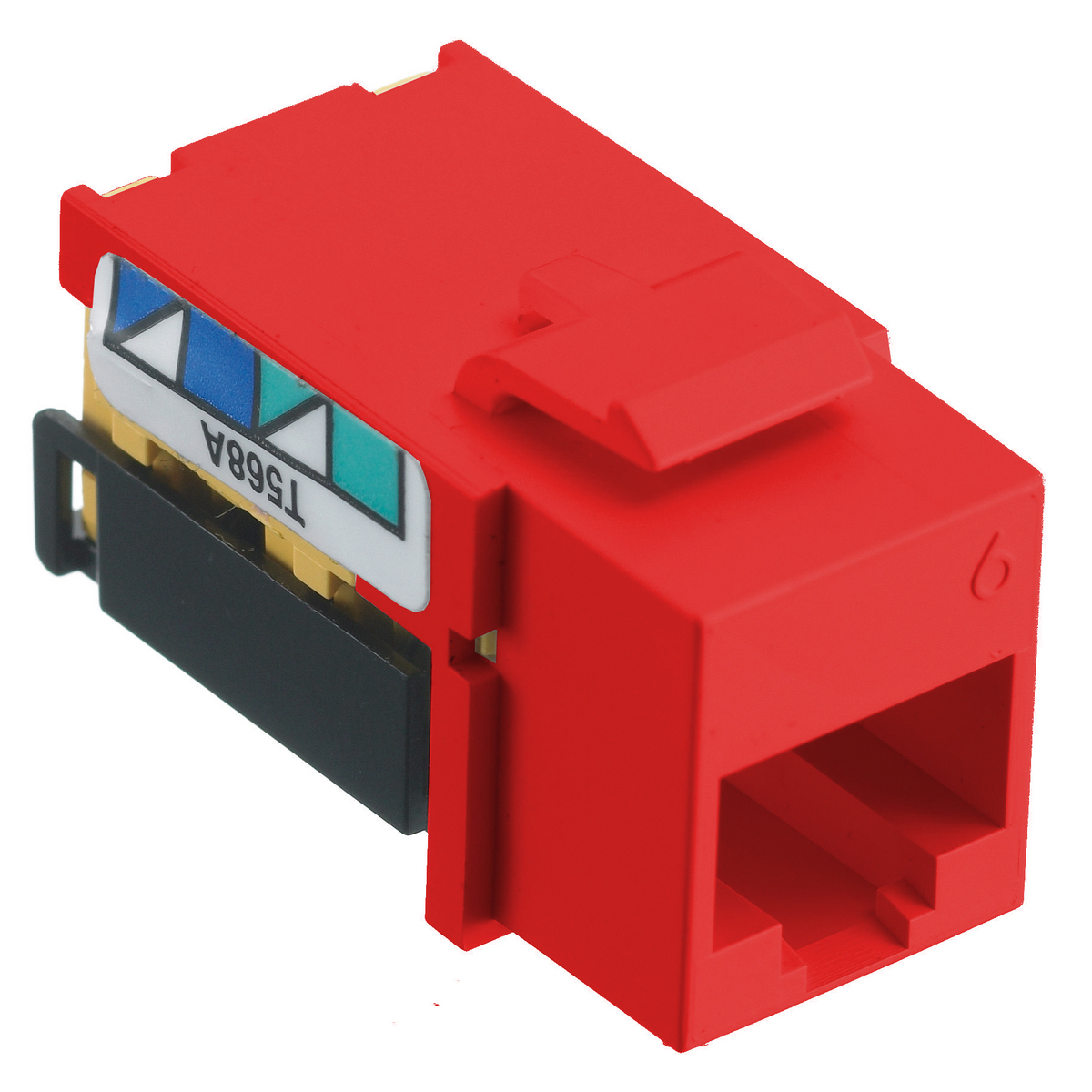 NSJ6R Standard Universal A/B Modular Jack, Cat 6 Module, Screw Mount, Red