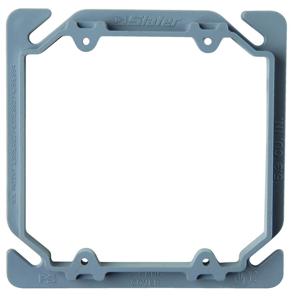 RC2 Two Gang Cover for 4-in Square Box