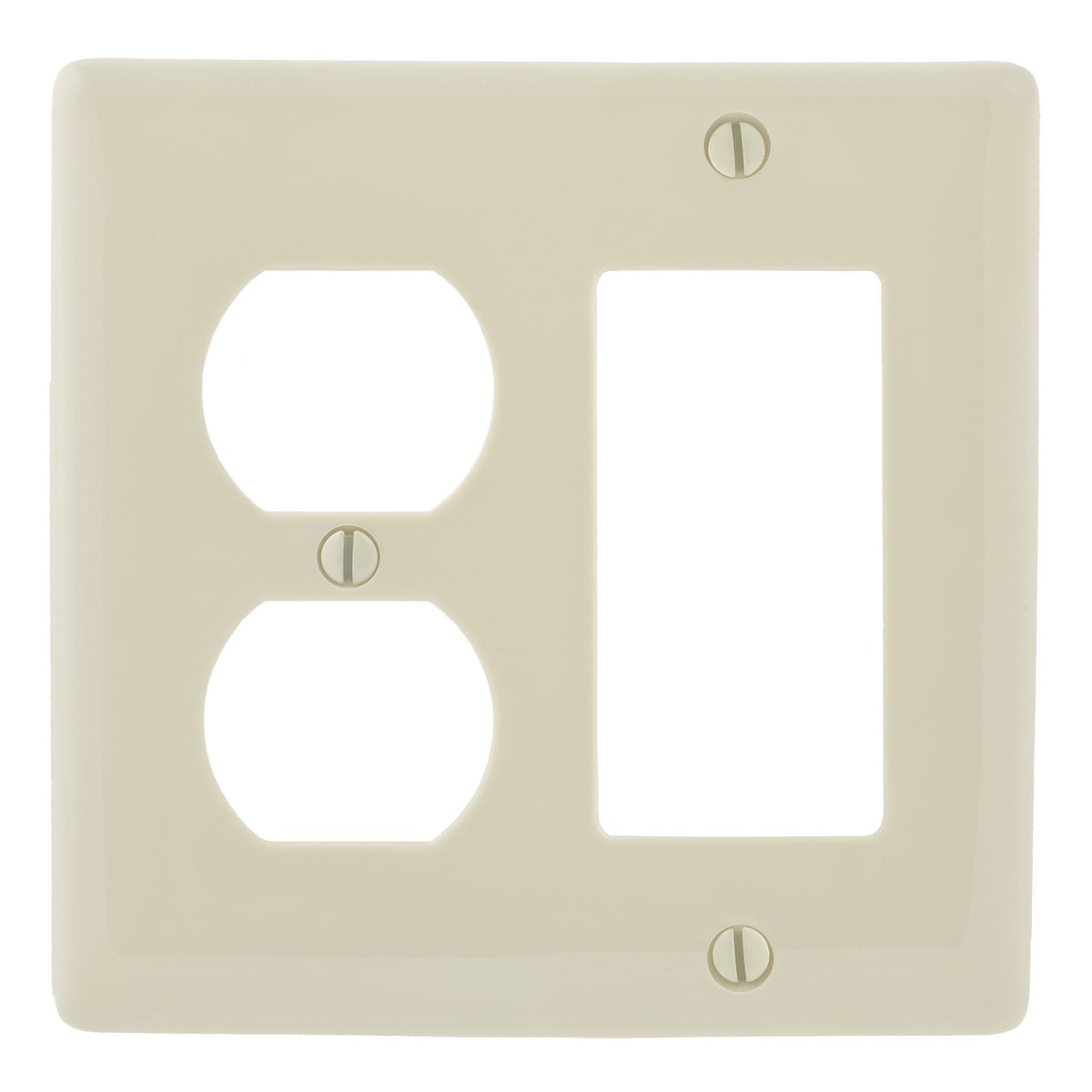 NP826LA Standard Combination Wall Plate, 2 Gangs, 4.68 in W x 4.63 in H, Nylon, Light Almond