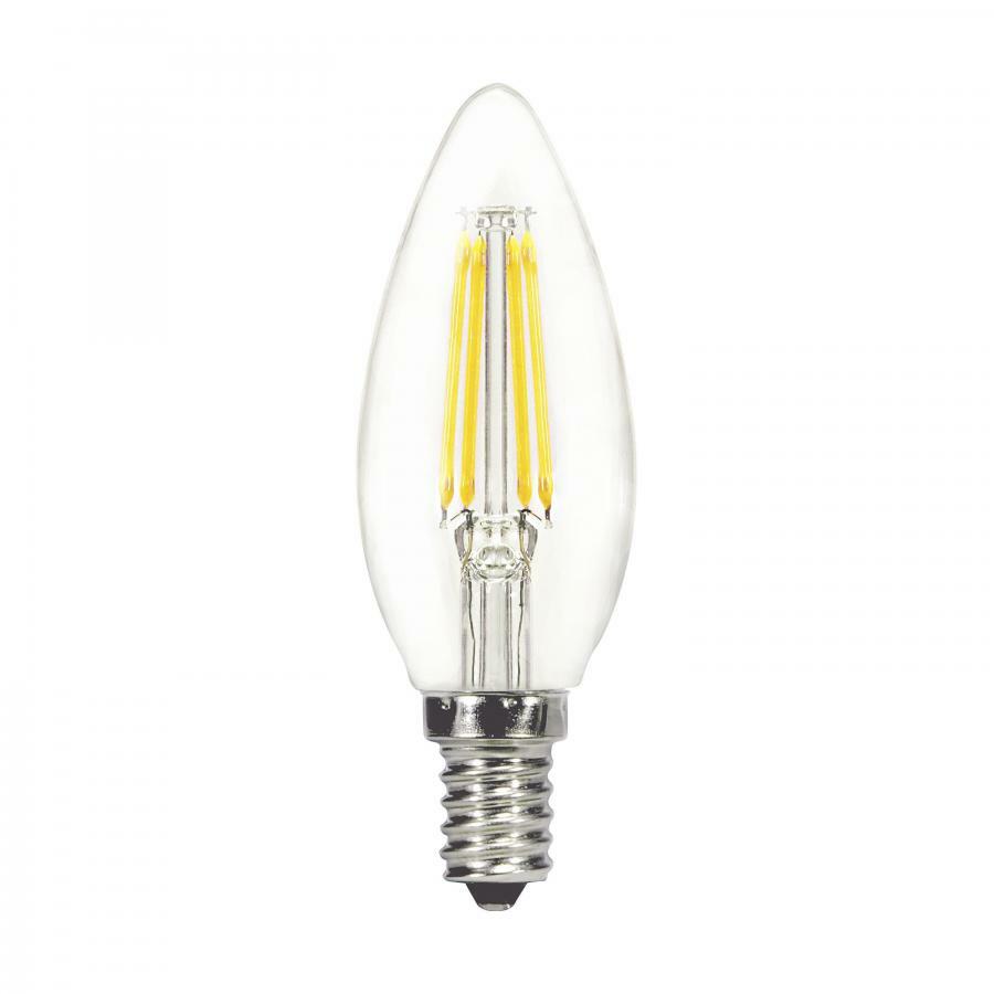 S29890 Dimmable Filament LED Lamp, 4 W, 40 W Incandescent Equivalent, E12 Lamp, C11 Shape, 350 Lumens