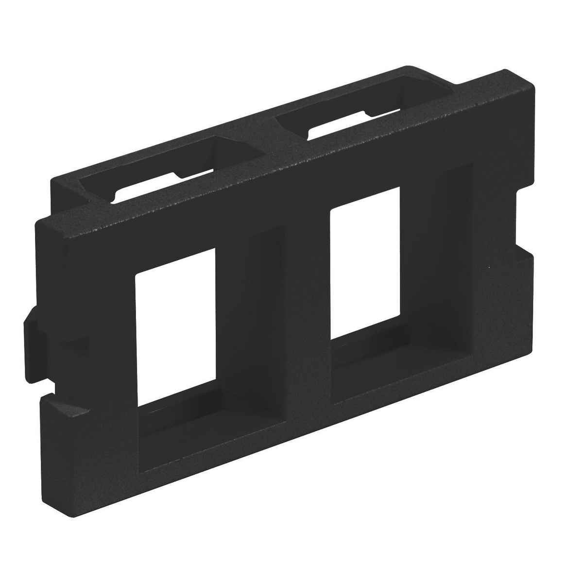 IM2K1BK 1-Unit Flat Horizontal Unloaded Snap-Fit Keystone Module, 2 Ports, Data/Fiber/Audio/Video Module, Snap-Fit Mount, ABS