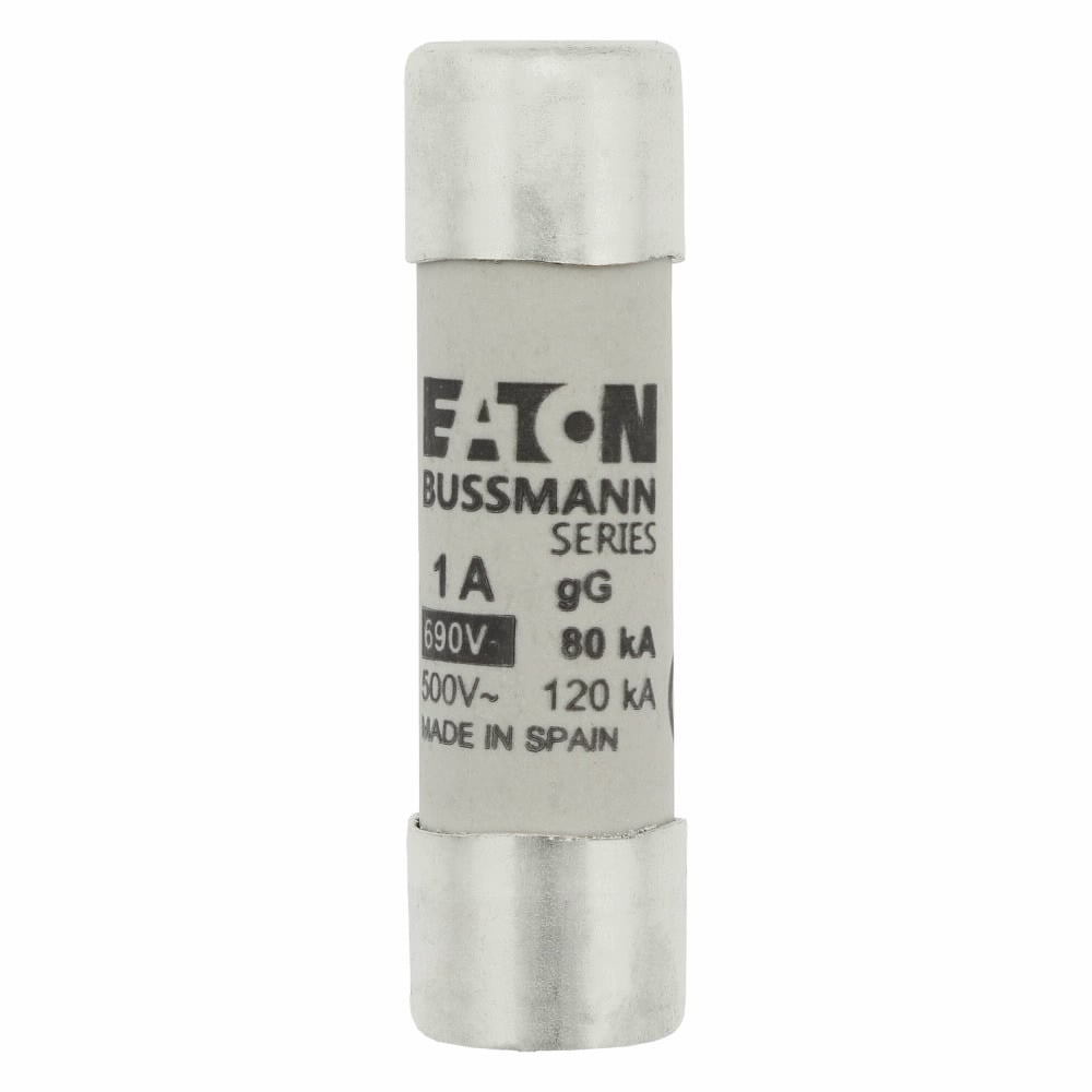 C14G1 Cylindrical Low Voltage Modular Non-Indicating Fuse Link, 690 V, 1 A, For Use With CH14 Series Fuse Holder, Class C gG/gL Fuse, Ceramic/Silver Plated Copper
