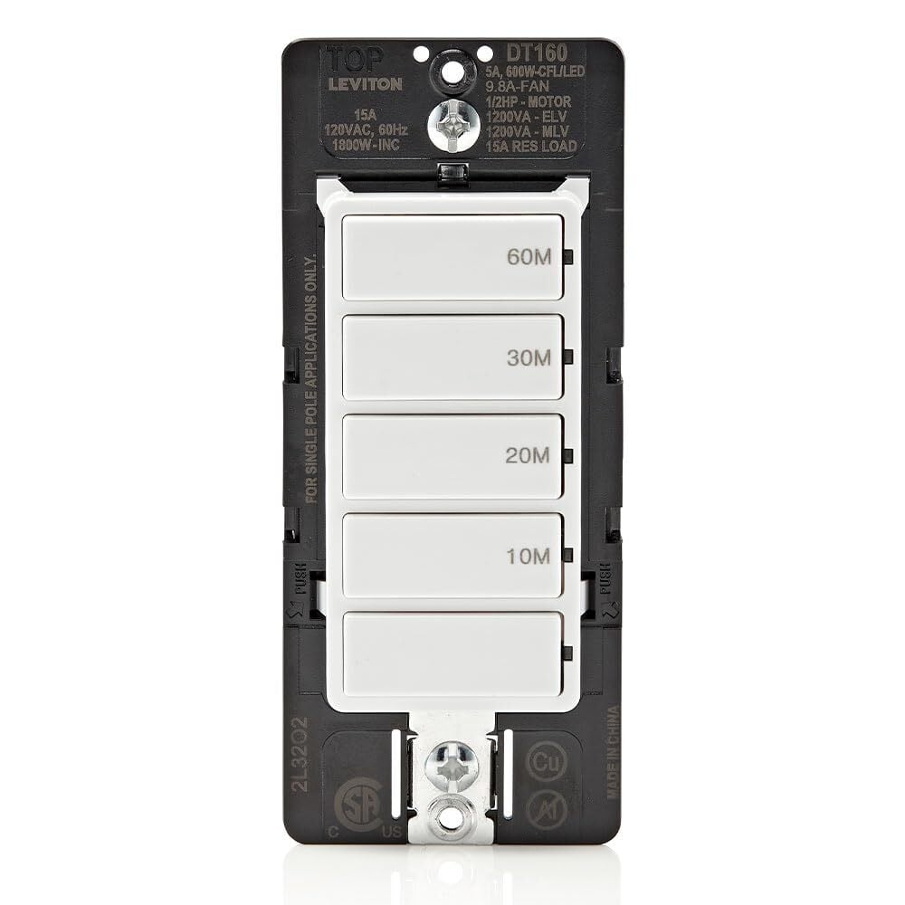 DT160-1LW Residential Timer Switches, 60 min Setting, 120 V AC, 1/2 hp, 1 Poles
