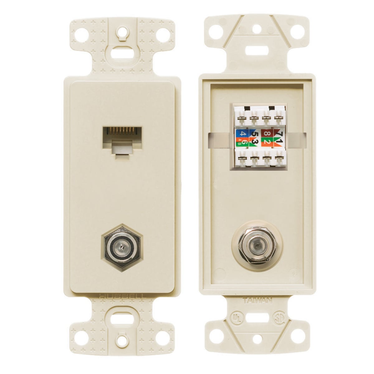 NS785LA Standard Molded-In Plate With (1) F-Coax Connector, Wall Mount