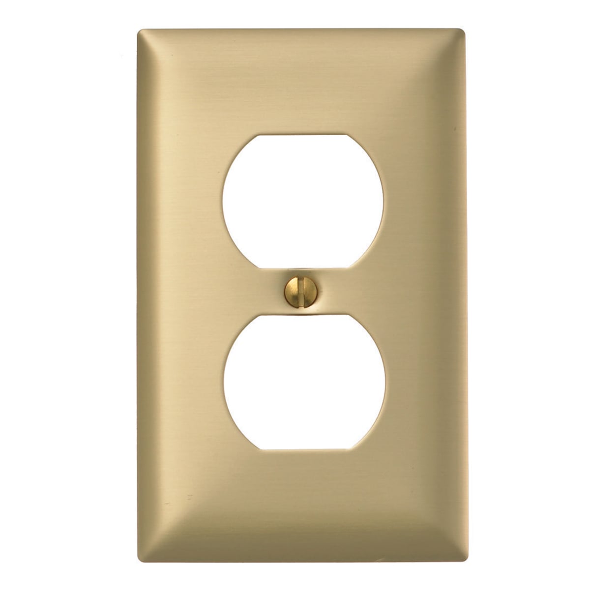 SBP8 Standard Receptacle Wall Plate, 1 Gangs, 4-1/2 in W x 2-1/2 in H, Brass