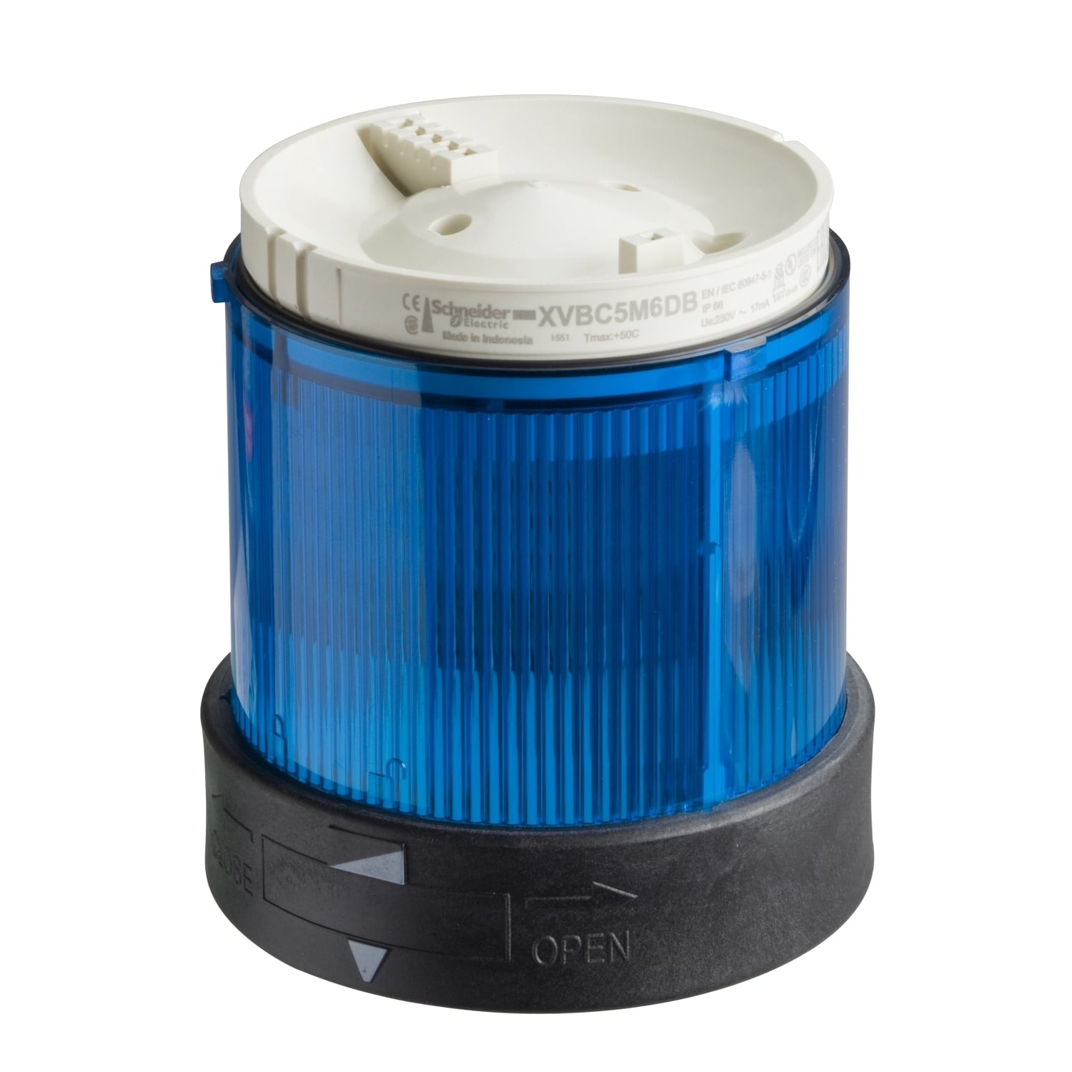 XVBC2B6 Harmony Illuminated Indicator Bank Beacon Unit With Integrated LED, 24 VAC/VDC, LED Lamp, 70 mm Dia, Panel Mount, Blue