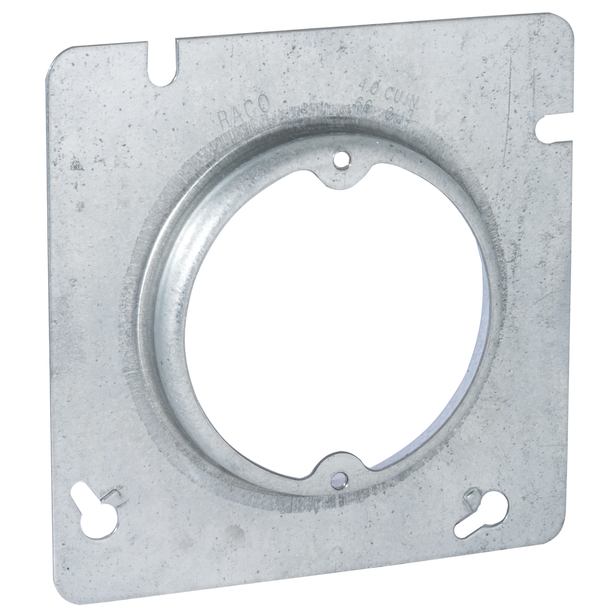 835 2-Device Raised Box Cover, 4-11/16 in L x 4-11/16 in W x 0.63 in D, Drawn Steel
