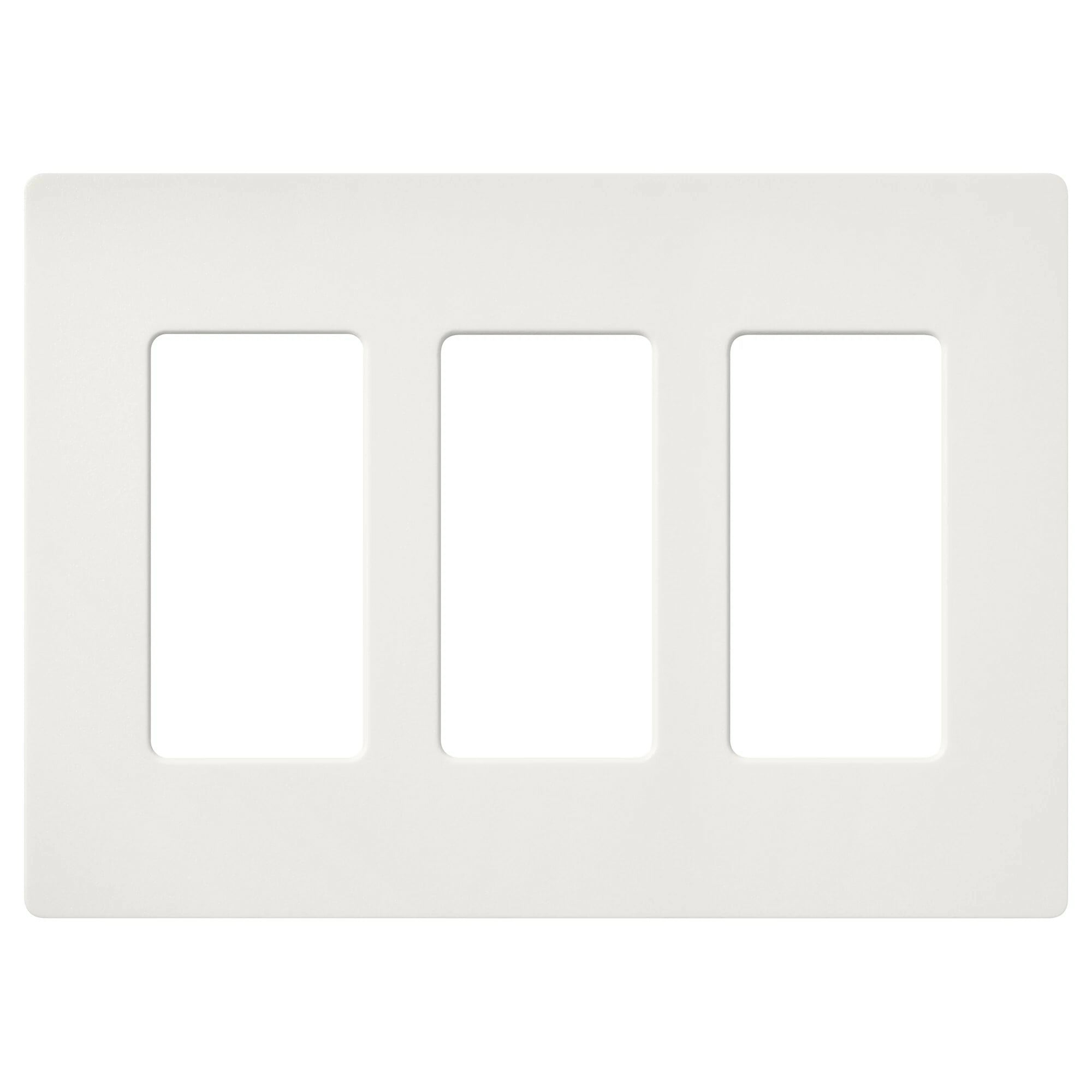 SC-3-RW Claro Wall Plate for Decorator-Style Dimmers, Switches, and Outlets, 3 Gang, Satin, Architectural White