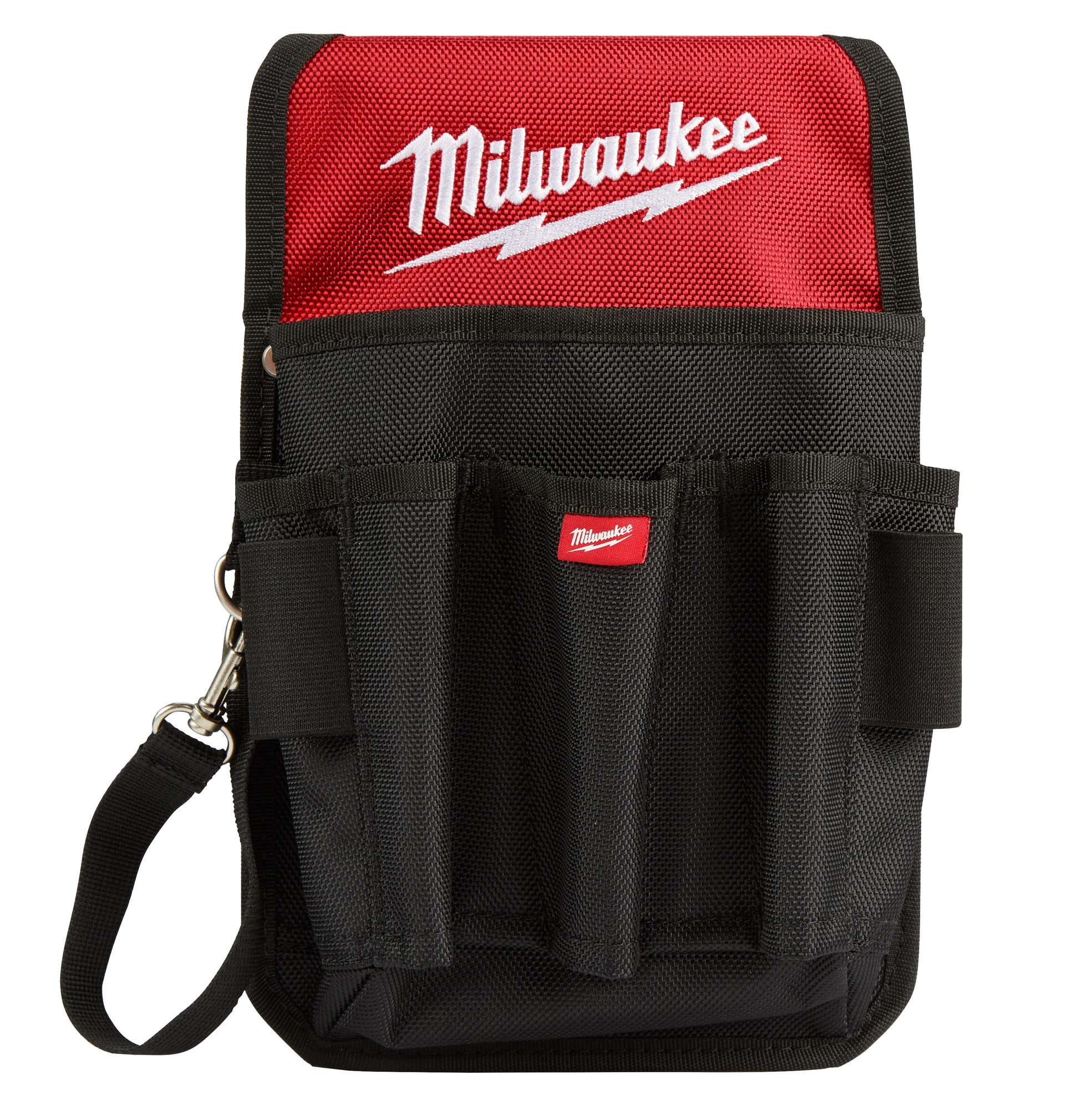 48-22-8119 9-Pocket Utility Pouch, 1680D Ballistic Nylon, Black/Red