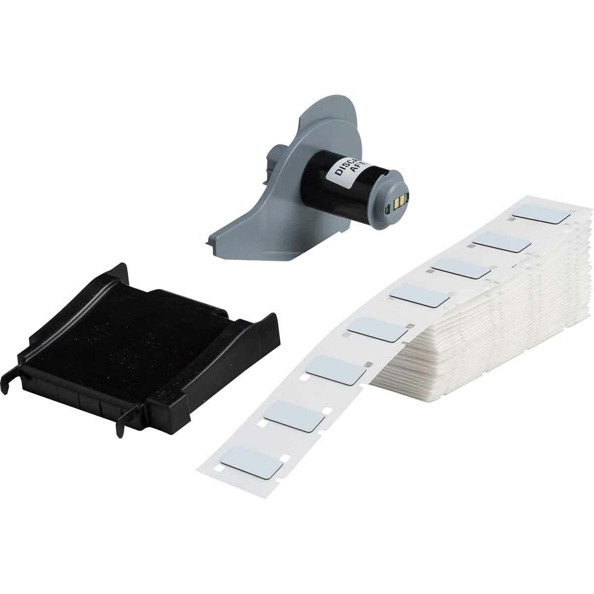 M7-171-593 Raised Panel Label, 1.06 in L x 0.49 in W, White, Polyester