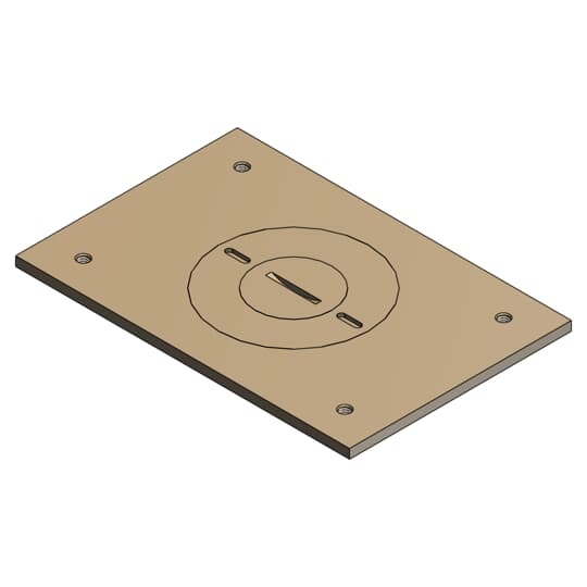 P-64-3/4-2 Steel City MopTite Cover Plate, 4-1/2 in L x 3 in W, Brass