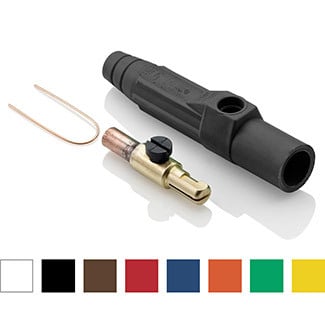 15D23-UB Rhino-Hide 15 Series 1-Pole Cam Type Taper Nose While-in-Use Detachable Male Plug, 12 to 24 V AC/DC, 140 A, 8 to 4 AWG Wire, Crimped Connection, NEMA 3R NEMA Rating