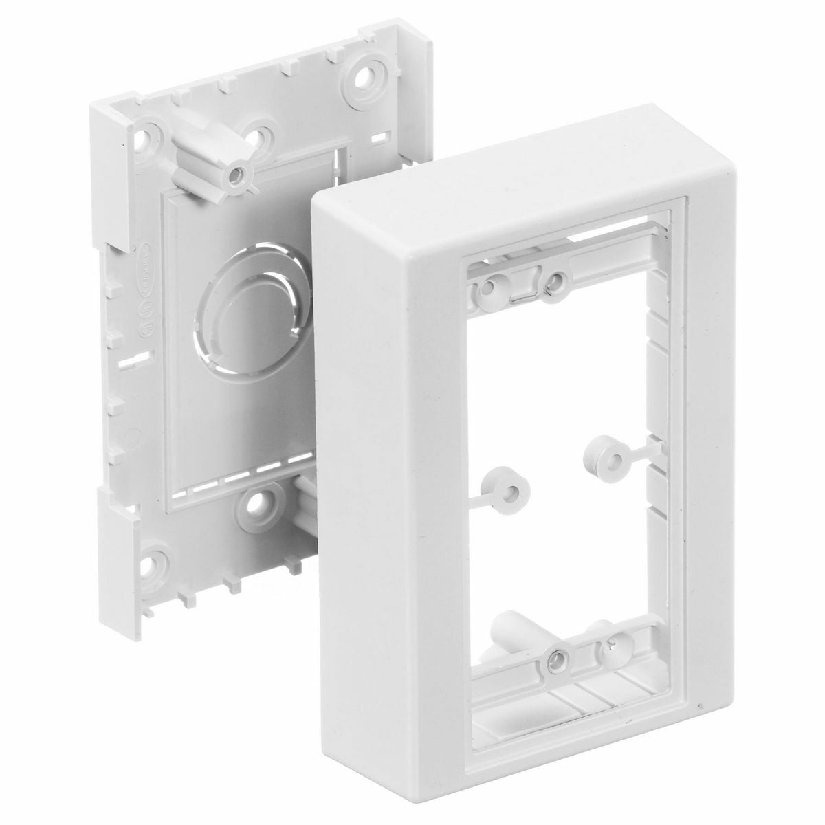 PDB12LPW PolyTrak 1-Gang Non-Metallic Low Profile Box, 5 in L x 3-1/4 in W x 1-1/2 in H, White