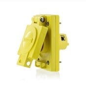 59W47 Wetguard Non-Grounding Straight Blade Single Inlet, 125 V AC, 15 A, 2 Poles, 3 Wires, Yellow