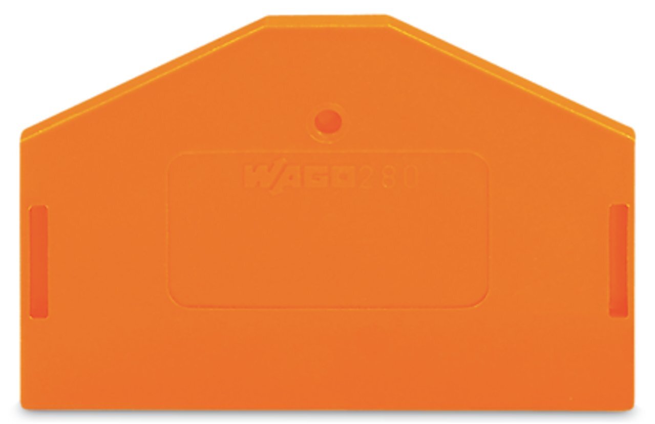 280-313 End and Intermediate Plate, For Use With 280 Series Rail Mounted Terminal Block, Orange
