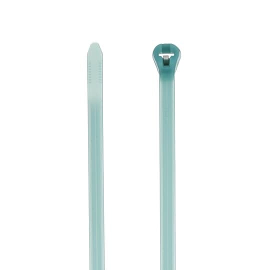 TYZ527M Ty-Rap Radiation-Resistant Cable Tie, 13.38 in L x 0.3 in W x 0.07 in THK, Fluoropolymer ETFE, Aquamarine