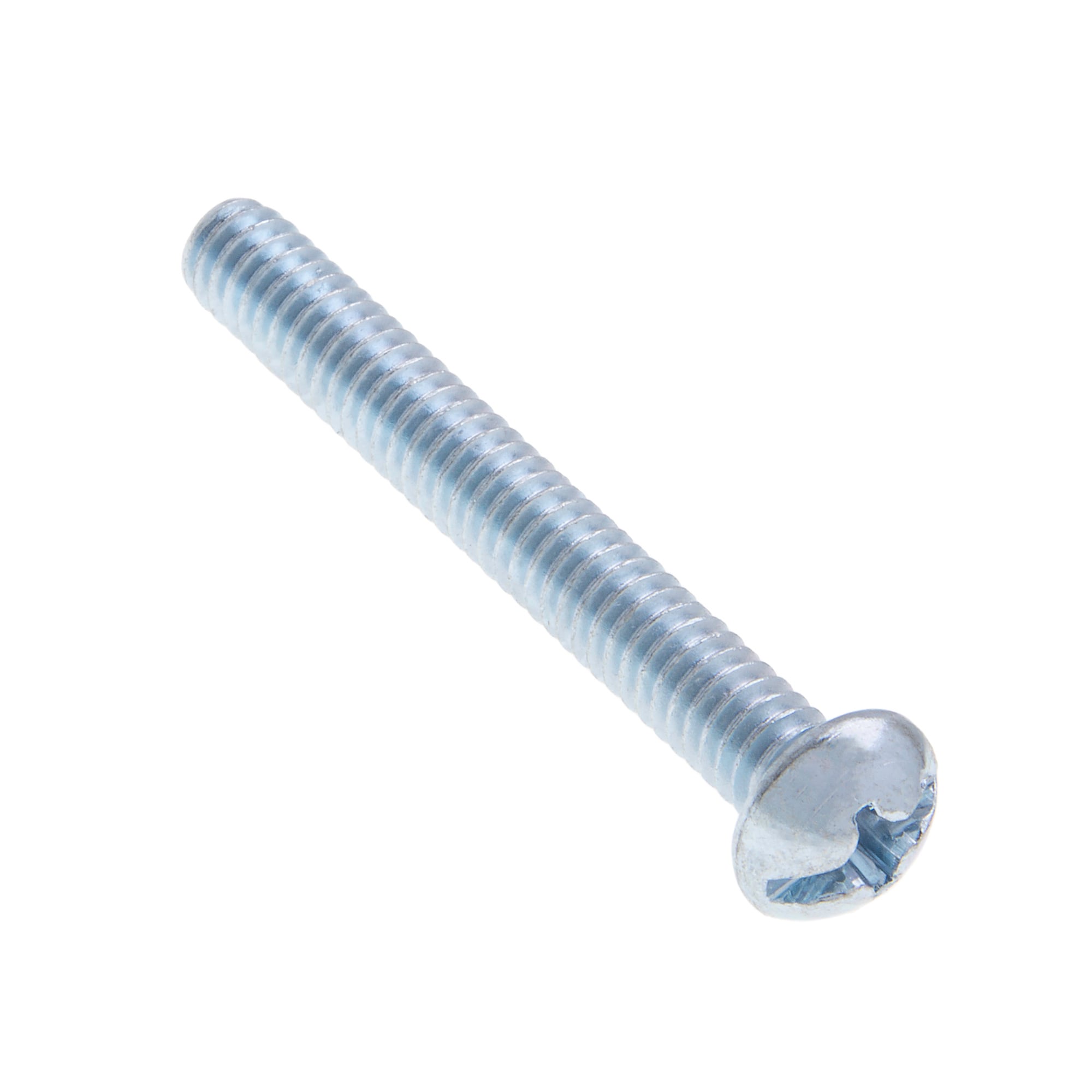 JRM121 Metallics JTRM Machine Screw, #10-32, 4 in OAL, Steel, Round Head, Zinc Plated, Slotted Drive