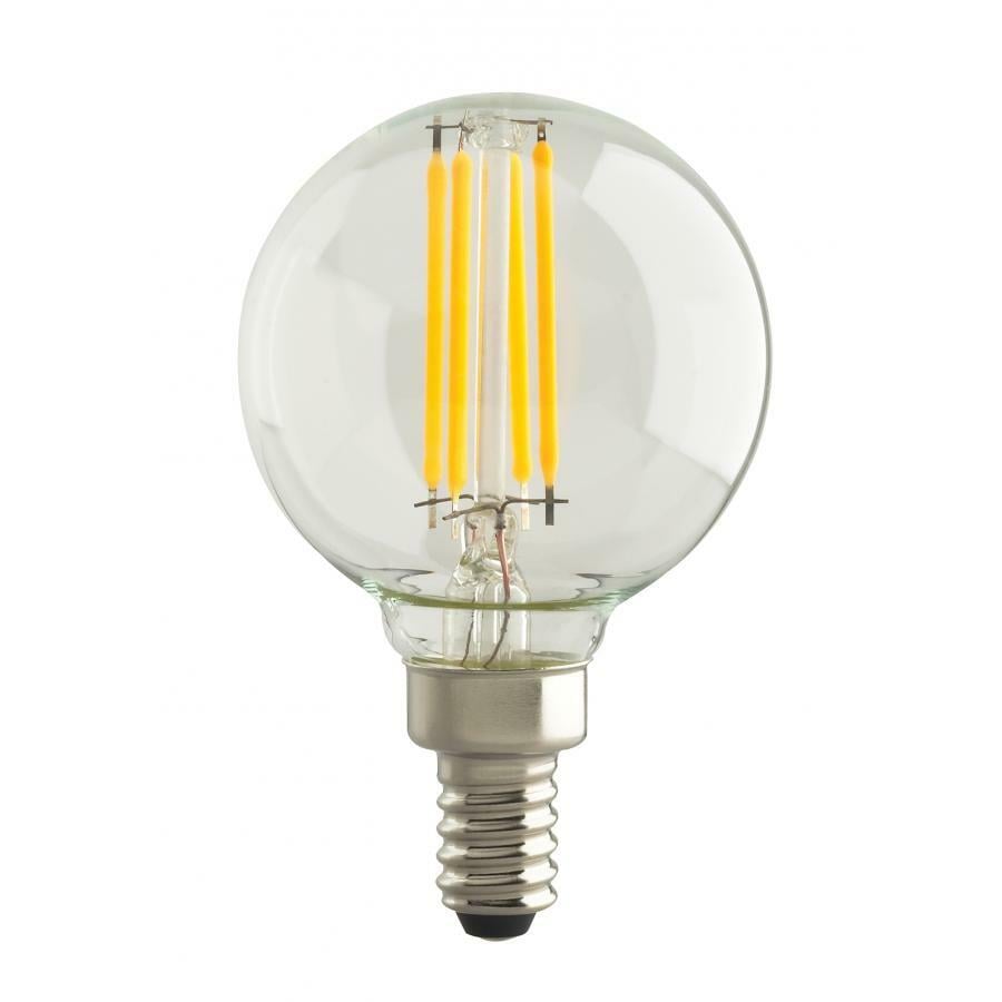 S29871 Non-Dimmable Filament LED Lamp, 4 W, 40 W Incandescent Equivalent, E12 Lamp, G16 Shape, 350 Lumens