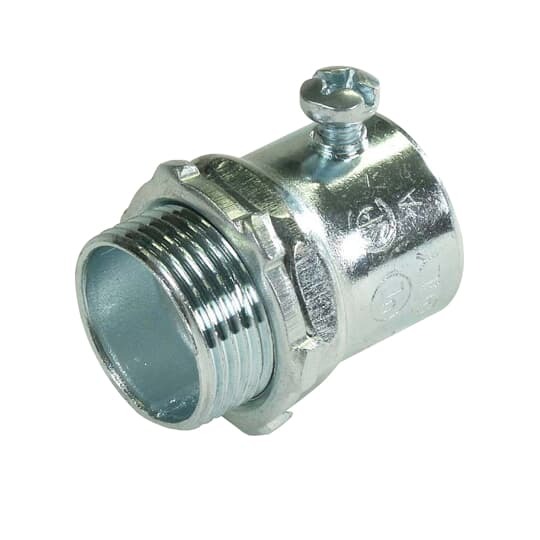 TC121A-FA Steel City Non-Insulated Set Screw Connector, 1/2 in Trade, For Use With EMT Conduit, Steel, Zinc Plated