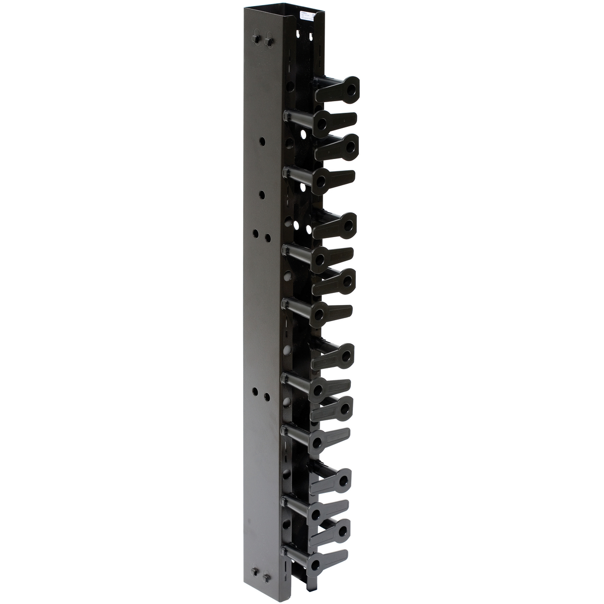 VS73 C Channel Vertical Cable Organizer Rack, 84 in H x 3 in W x 4 in D, Cold Rolled Steel, Black