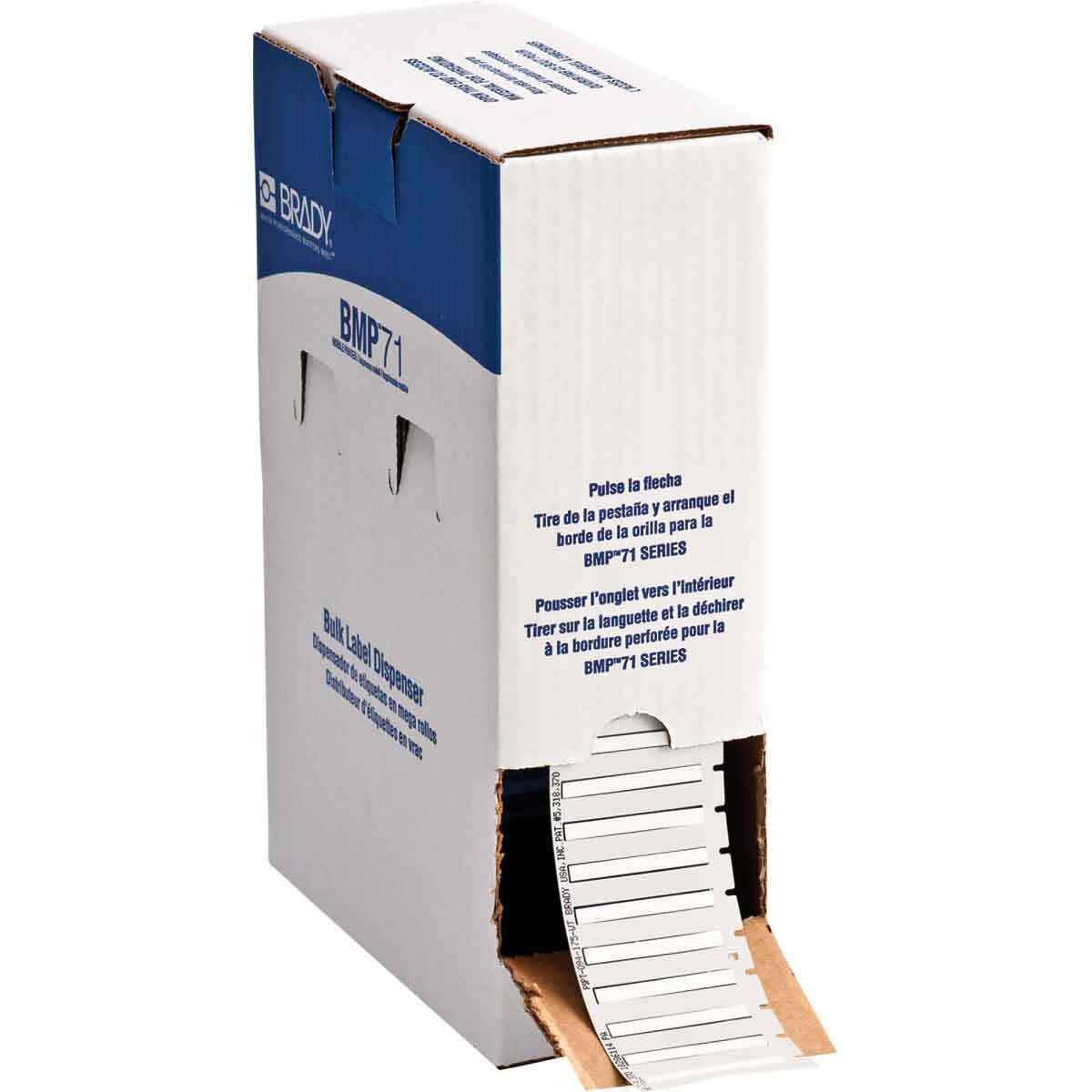 BM-094-175-342 PermaSleeve Heat Shrink Wire and Cable Label, 1.75 in L x 0.182 in W, White, Polyolefin