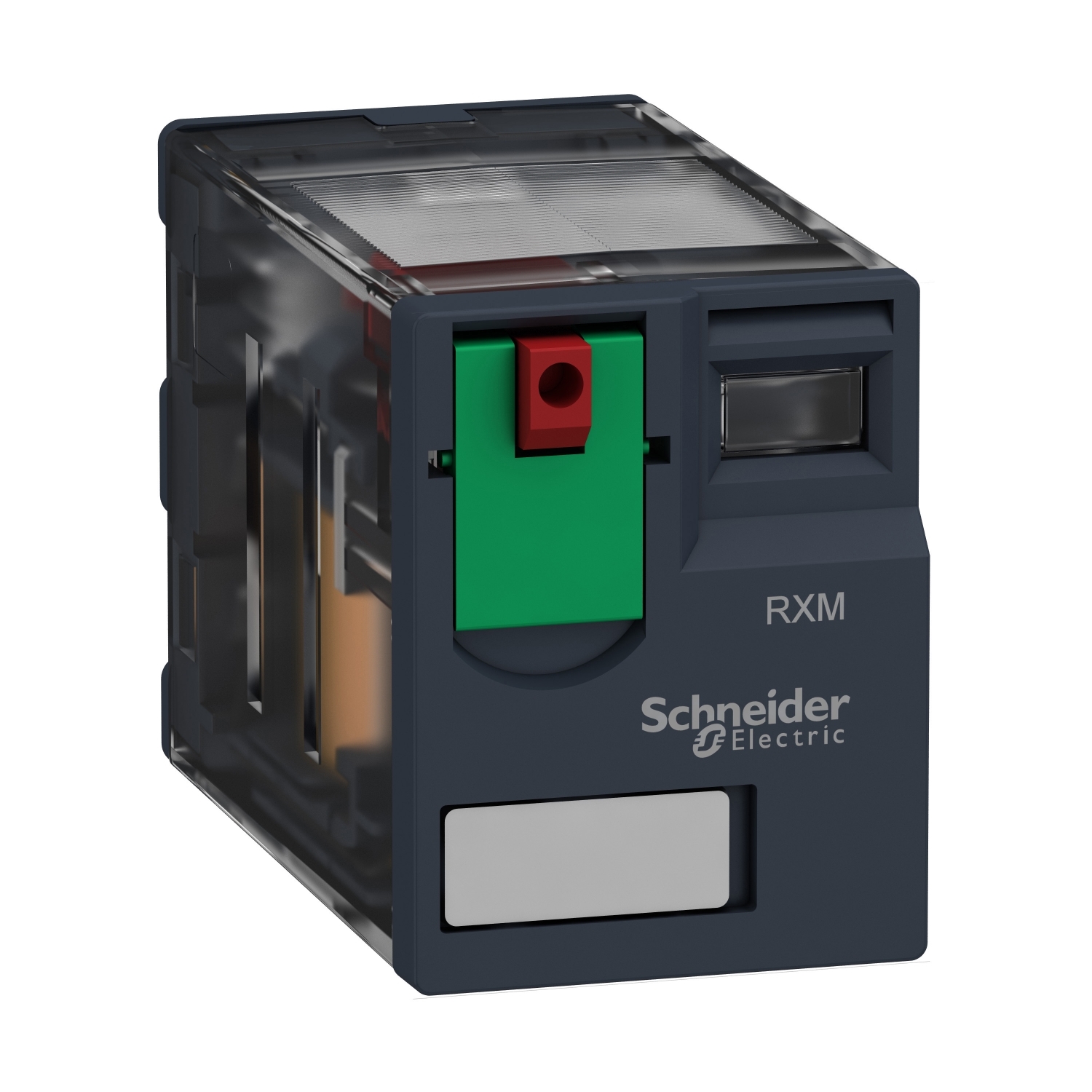RXM2AB1B7 Zelio Miniature Plug-In Relay With Lockable Test Button, 12 A, 2NO-2NC 2 Form C DPDT Contact, 24 V AC V Coil
