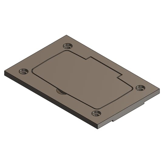 P64P-URC-BRN Steel City Universal Floor Box Cover, 3 in L x 4-1/2 in W, Plastic