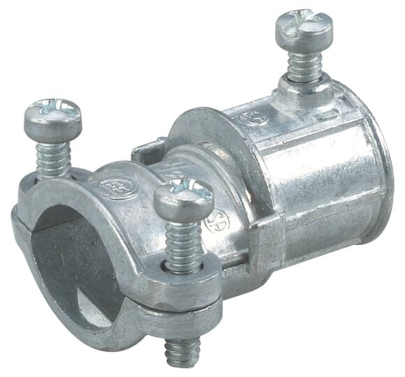 TX211 Steel City Combination Coupling, 1/2 in, For Use With EMT to Flex Set-Screw Conduits, Die Cast Zinc