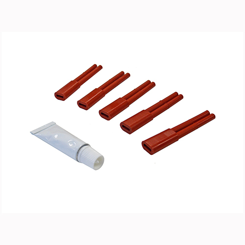 SRMP Press-On Power End Connector Kit, For Use With EasyHeat SR, HSR and TSR Heating Cable, Molded Silicone, Red