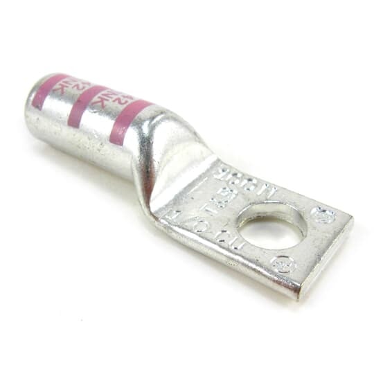 54909BE Color-Keyed 54900 1-Hole Non-Insulated Compression Lug, 1/0 AWG Copper/Stranded Conductor, Die Code: 42, 3/8 in Stud, Copper