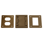 Hubbell Wiring Device Kellems, Floor and Wall Boxes, Plastic Floor Box,Rectangular, Device Plate, For Duplex/Styleline, Brown